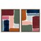 Stupell Industries Abstract Modular Color Block 2 pc Framed Floater Canvas Wall Art Set Design by Victoria Barnes